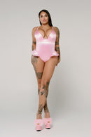 Pillow Talk Bodysuit - Pink Satin