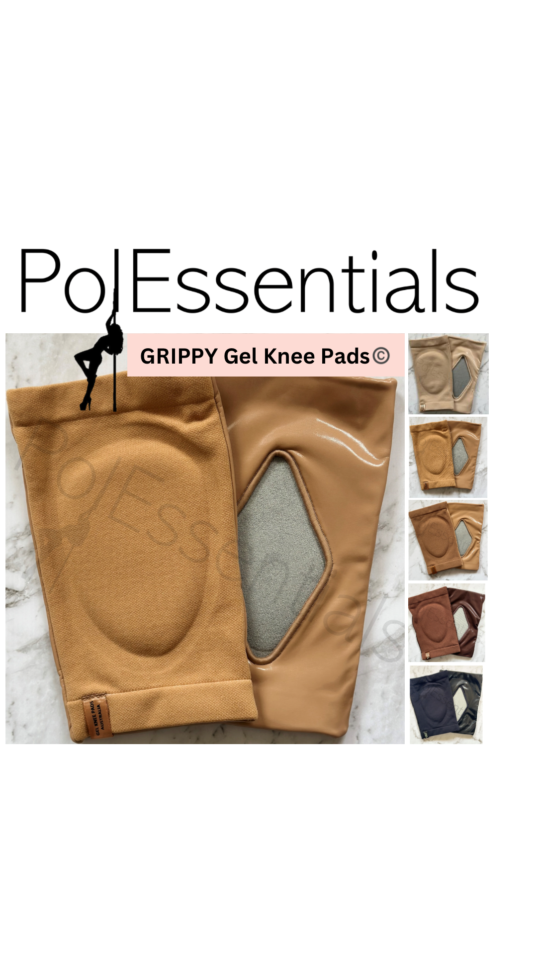 Grippy Gel Knee Pads - Tan