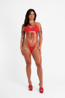 Baddie Strings Honey Hustle Bodysuit - Red