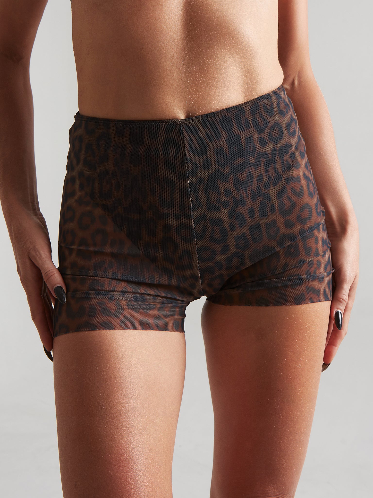 Harna Moire Shorts – Choco Leopard