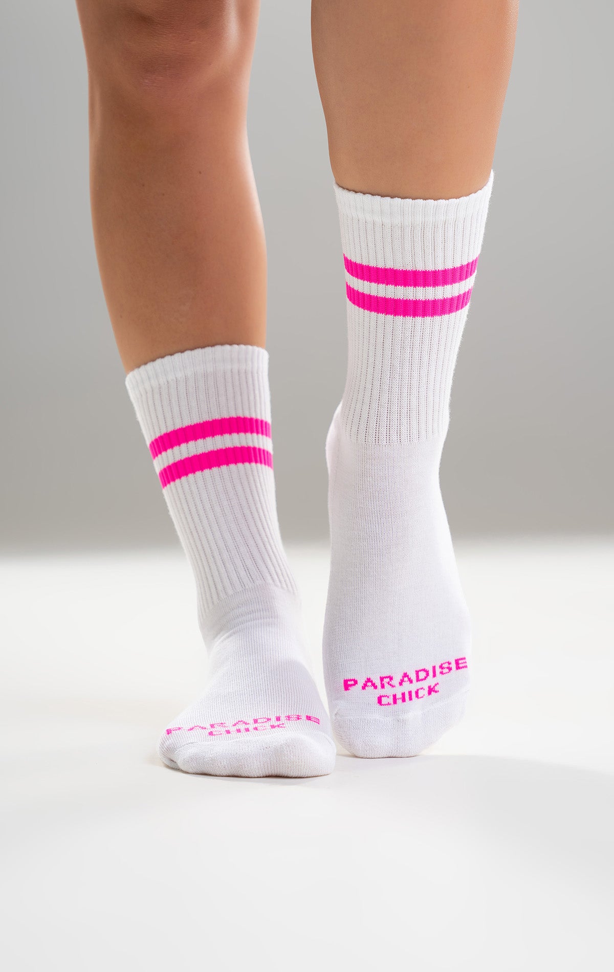 Paradise Chick Crew Socks - Neon Pink