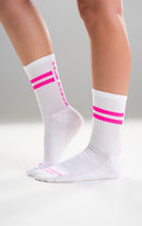 Paradise Chick Crew Socks - Neon Pink