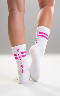 Paradise Chick Crew Socks - Neon Pink