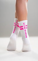 Paradise Chick Crew Socks - Neon Pink