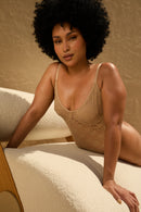 Rolling Demi Lace Bodysuit - Beige