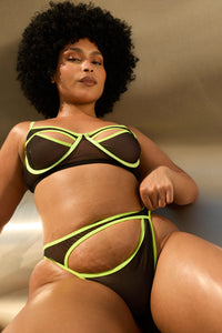 Rolling Vertigo Underwire Top – Black/Neon