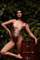 Rolling KI Bodysuit – Bronze Sequin