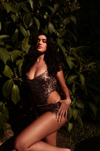 Rolling KI Bodysuit – Bronze Sequin