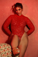 Rolling Cindy Bodysuit - Red Lace
