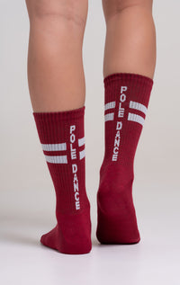 Paradise Chick Crew Socks - Burgundy