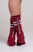 Paradise Chick Crew Socks - Burgundy