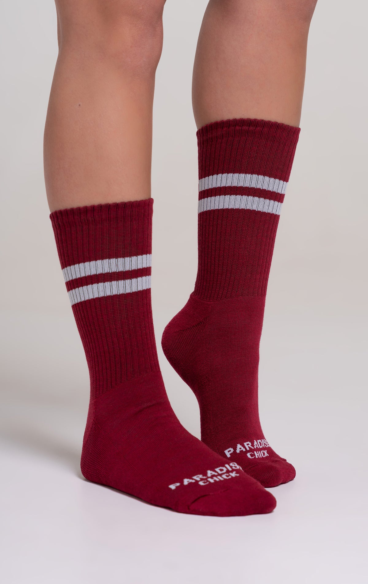 Paradise Chick Crew Socks - Burgundy